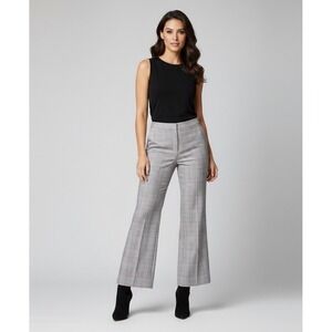 Escada Womens Low-Rise Wide Leg Silk Wool Trouser Dress Glen Plaid Pants 34x29